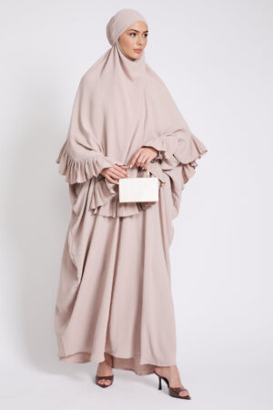 Abaya with Khimar Set - Natural